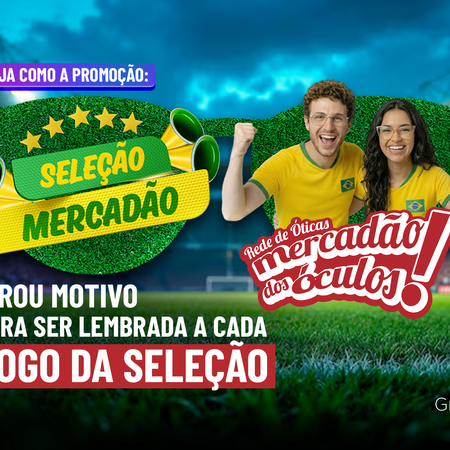 Imagem de: Acertou o placar do jogo, ganhou número da sorte: a campanha do Mercadão dos Óculos com a Seleção Brasileira